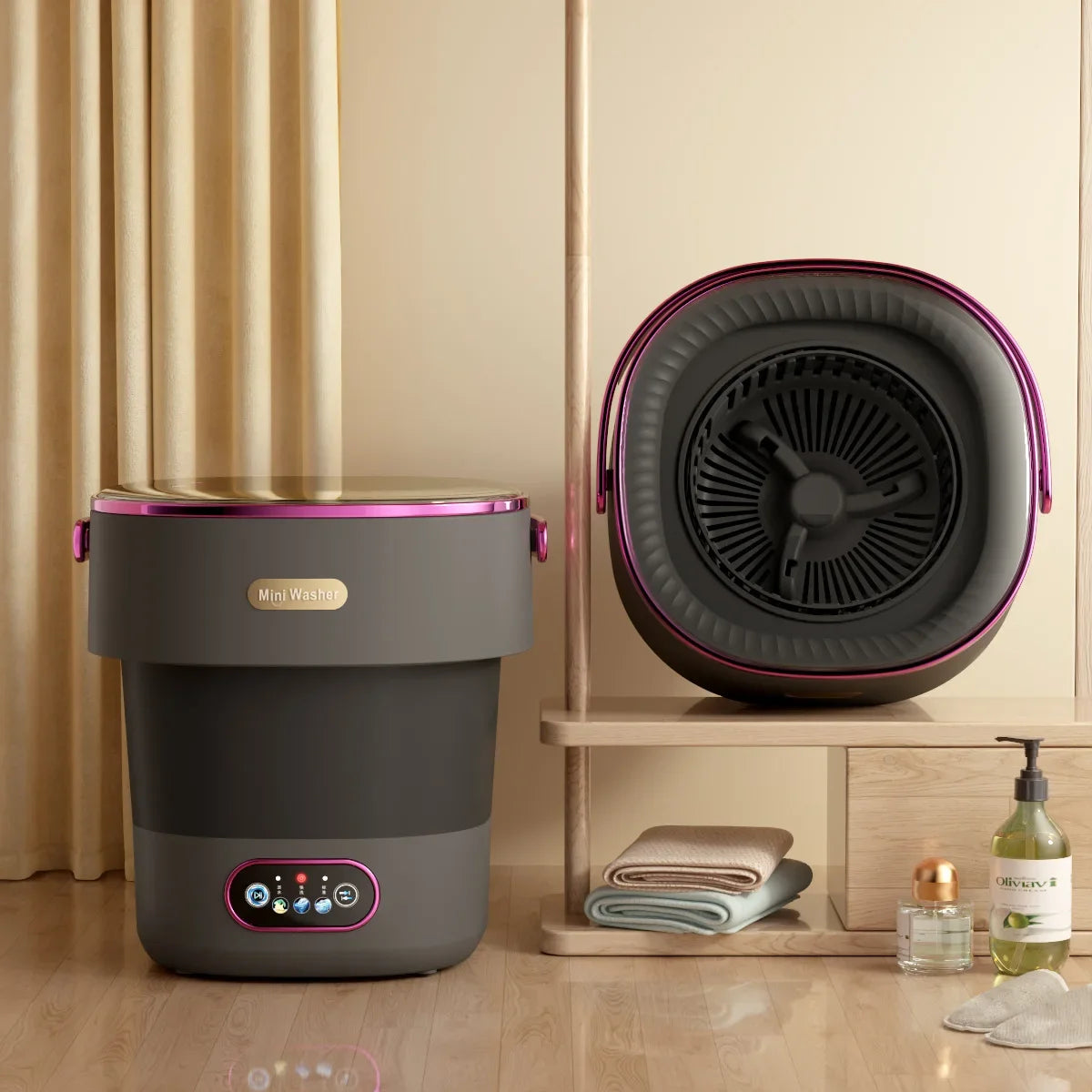 Foldable Portable Washing Machine — 13L, Spin Dryer, Compact