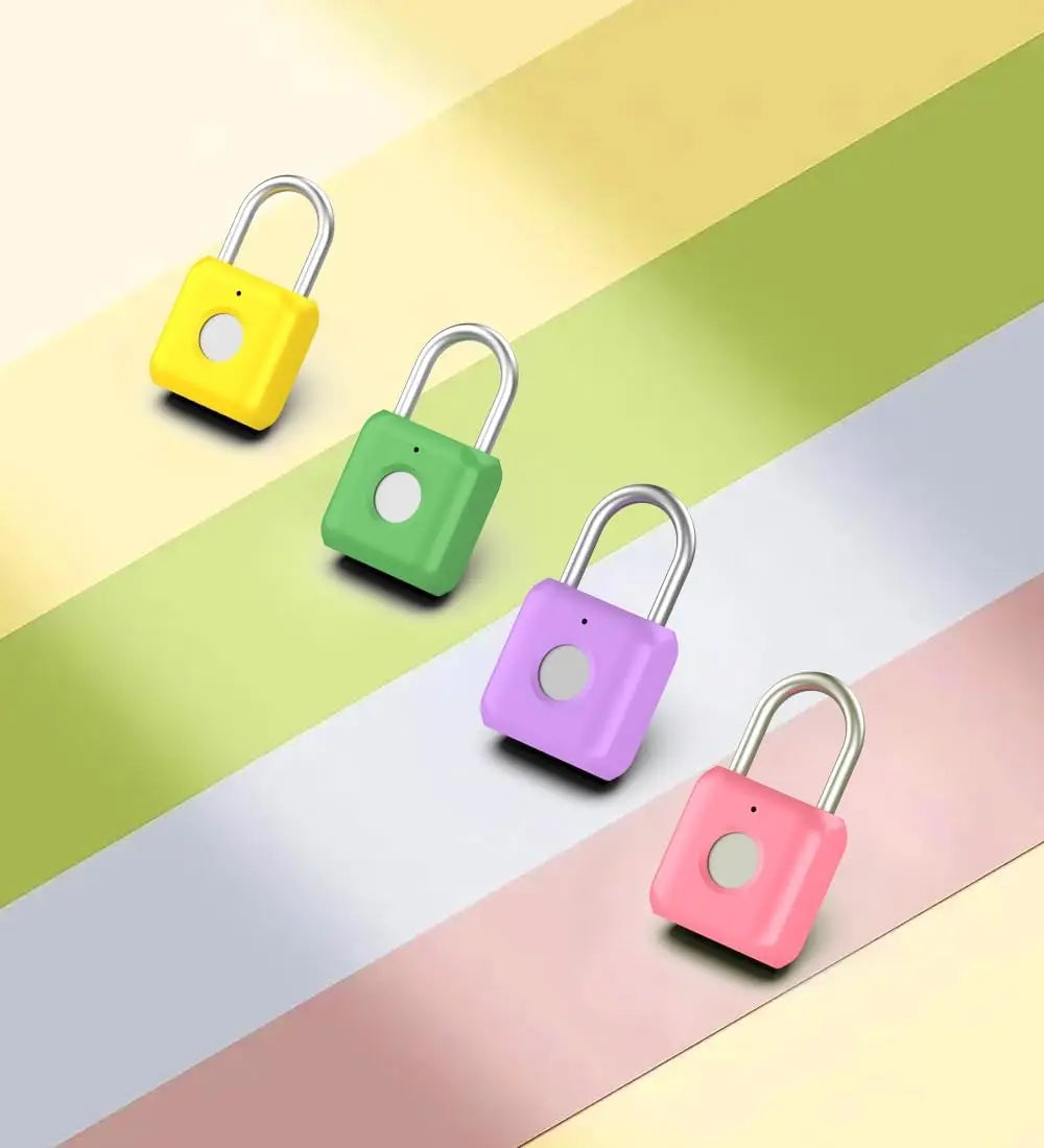 Smart Fingerprint Padlock — Keyless App Combo Lock, Purple