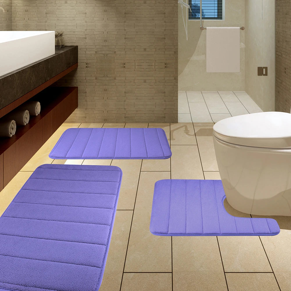 Super-Absorbent Memory Foam Bath Mat — Non-Slip Bathroom Rug