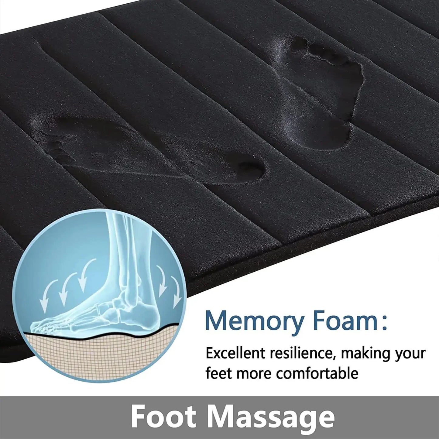 Super-Absorbent Memory Foam Bath Mat — Non-Slip Bathroom Rug
