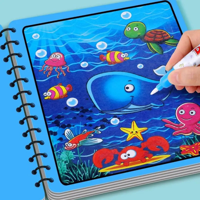 Water Coloring Books for Toddlers, Water Painting Book for Toddlers, Paint with Water Books, Water Doodle Book Toys for 3-5, Tra