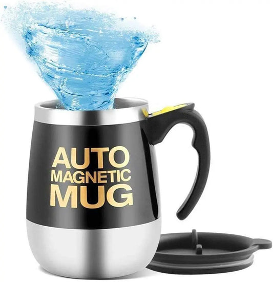 Self-Stirring Coffee Mug — 400ml Auto Magnetic Mixer, Black