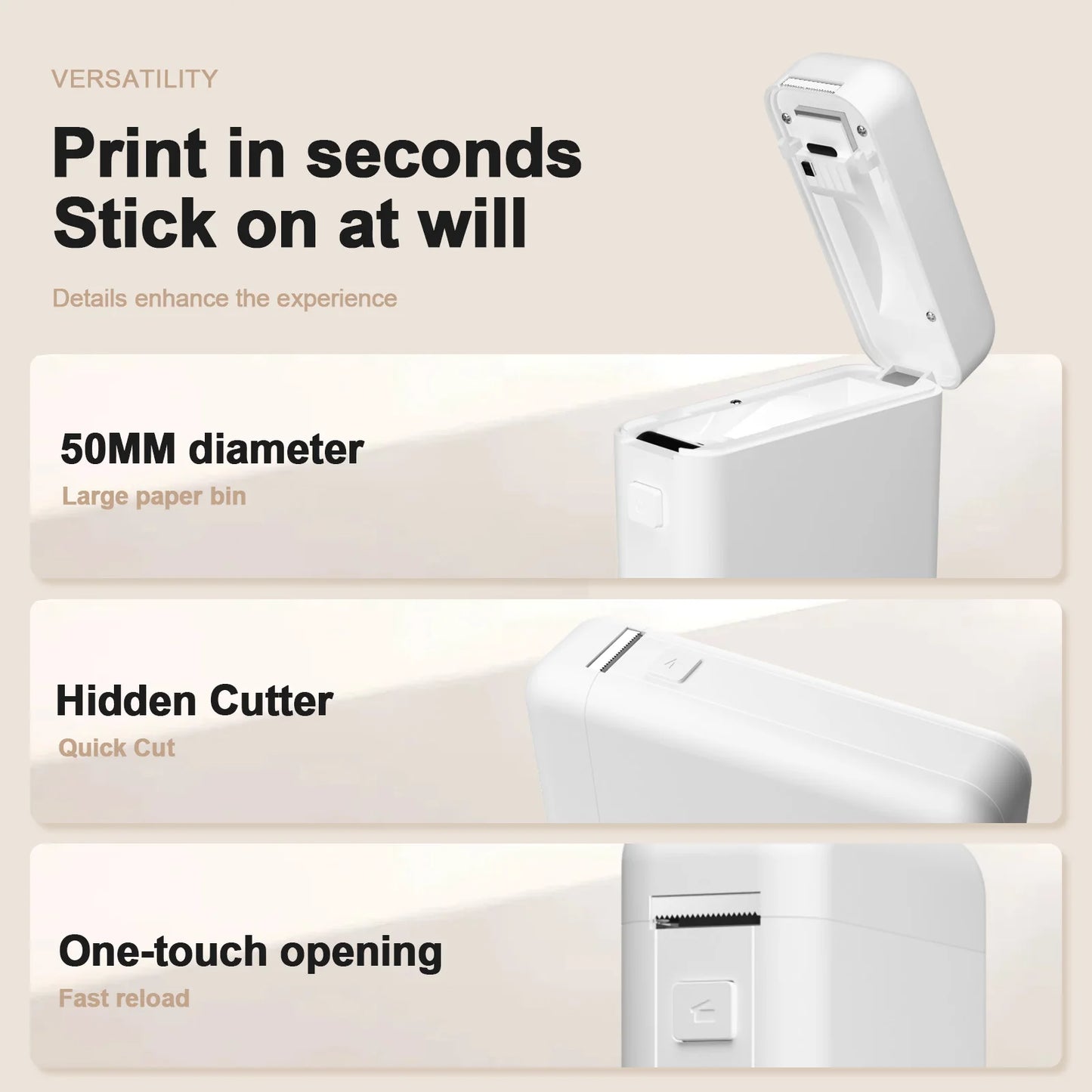 Portable Label Maker with Tape — Mini Thermal Sticker Printer