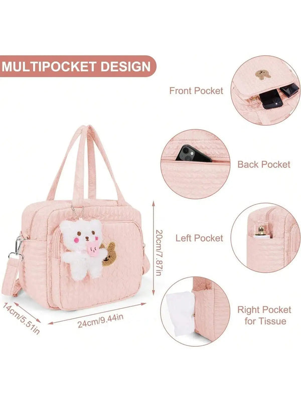 1pc Solid Color Baby Diaper Bags