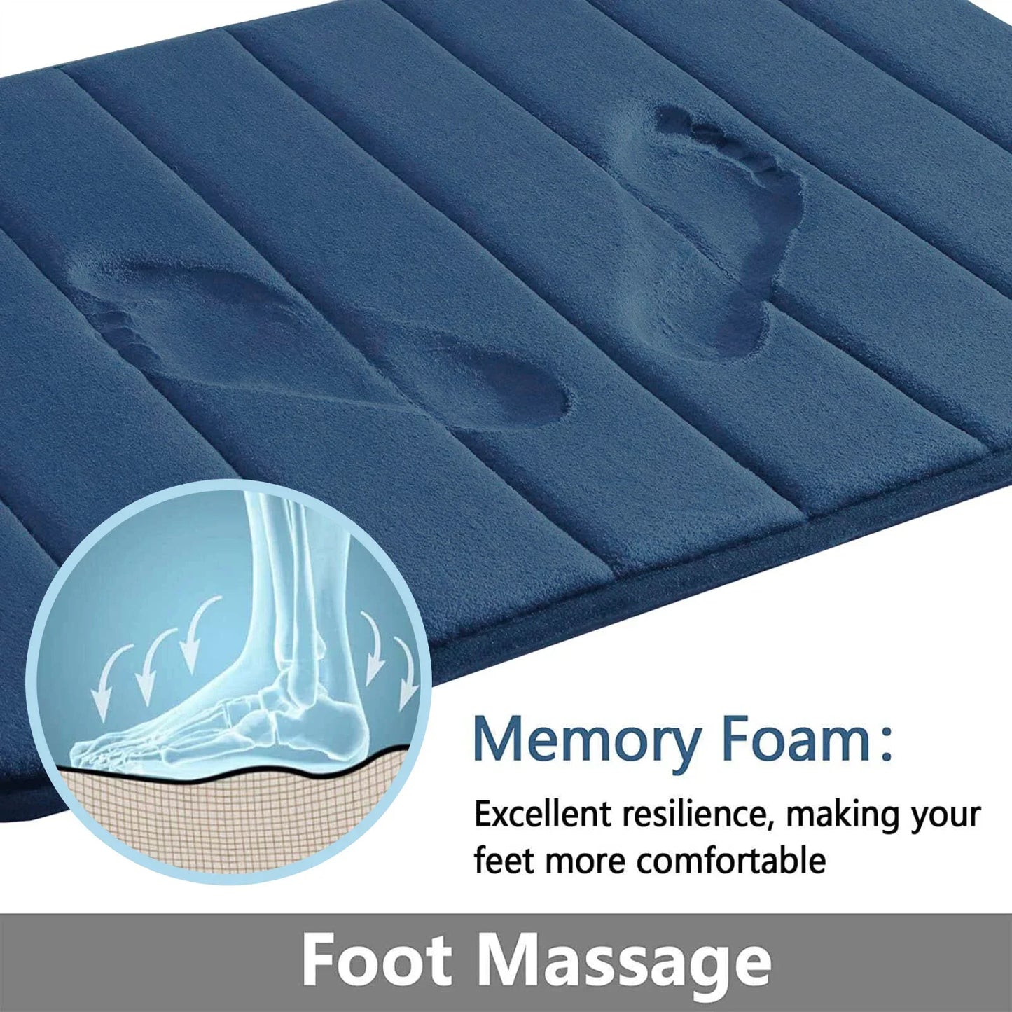Super-Absorbent Memory Foam Bath Mat — Non-Slip Bathroom Rug