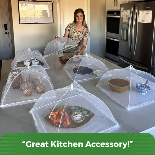 Pop-Up Mesh Food Covers - Fly Net for Picnics, 17", Pack of 3/6/12