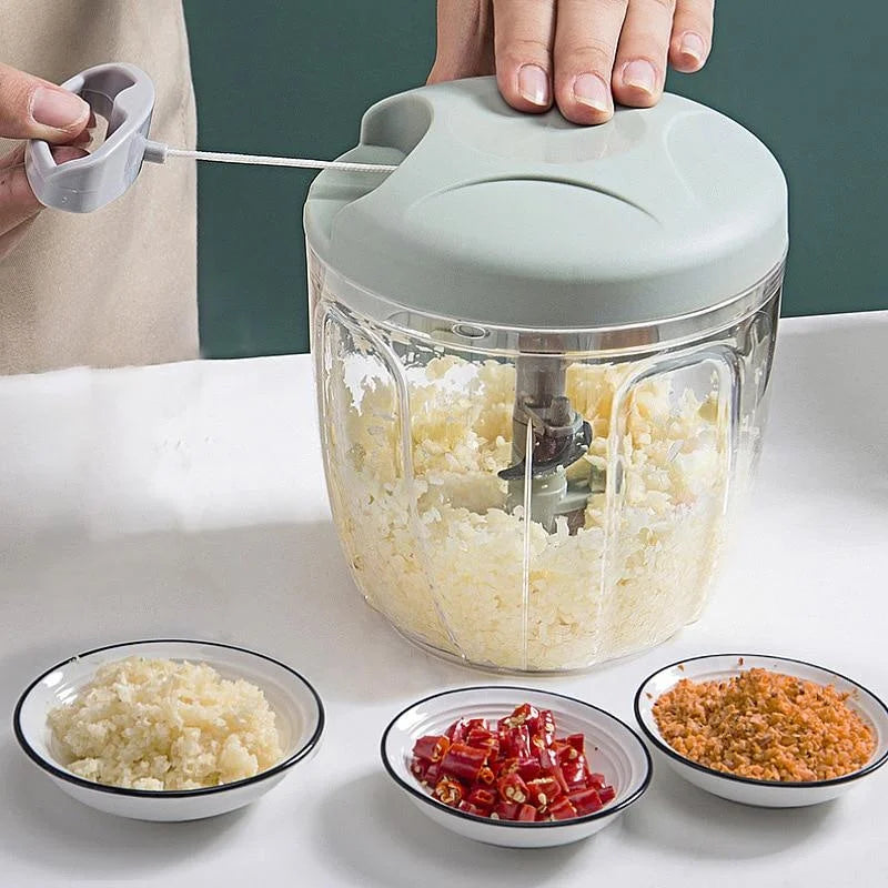 Manual Meat Mincer & Garlic Chopper — 500ml / 900ml Hand-Crank