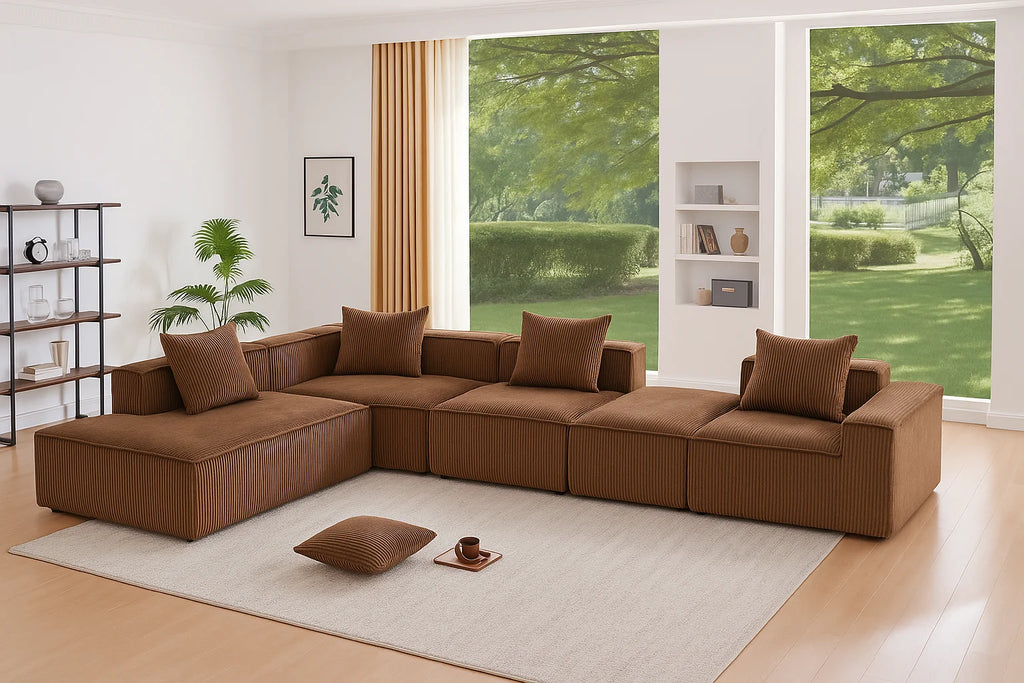 Sectional boneless Couch with L-Shape Chaise,Modern  Modular sleeper Sofa with Deep Seat, Upholstered Couches for Room