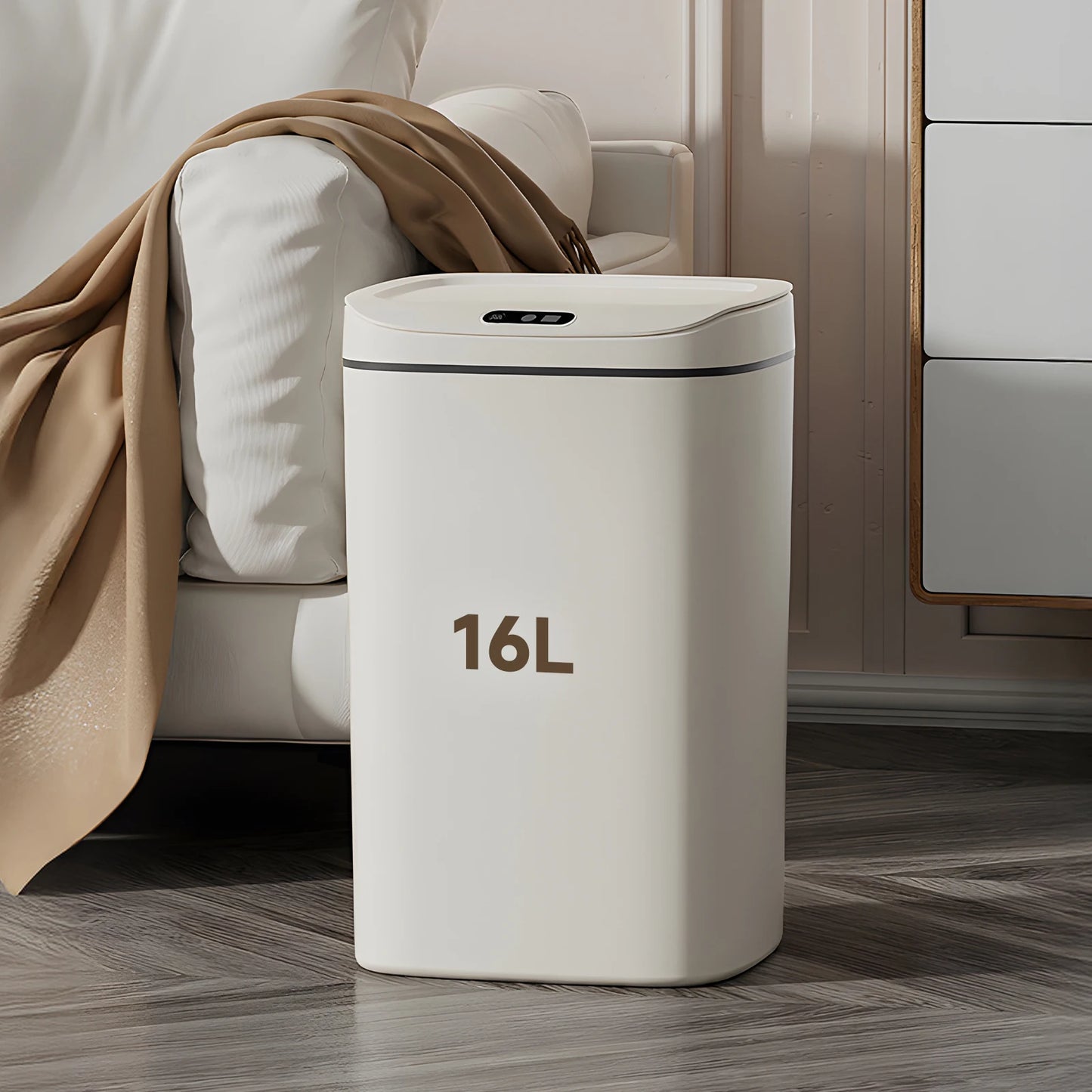 Smart Touchless Sensor Trash Can — Sealed Lid, Odor Prevention