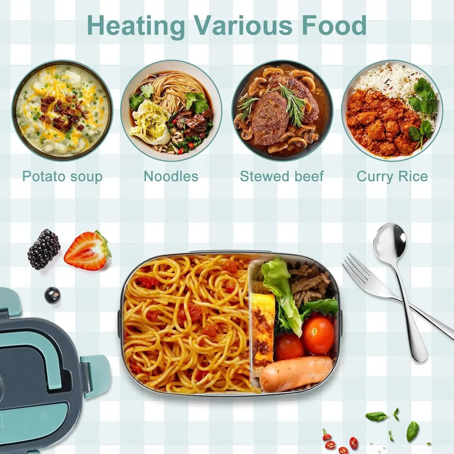 1.5L Electric Lunch Box Food Warmer — 60W Leak-Proof, Car & Home