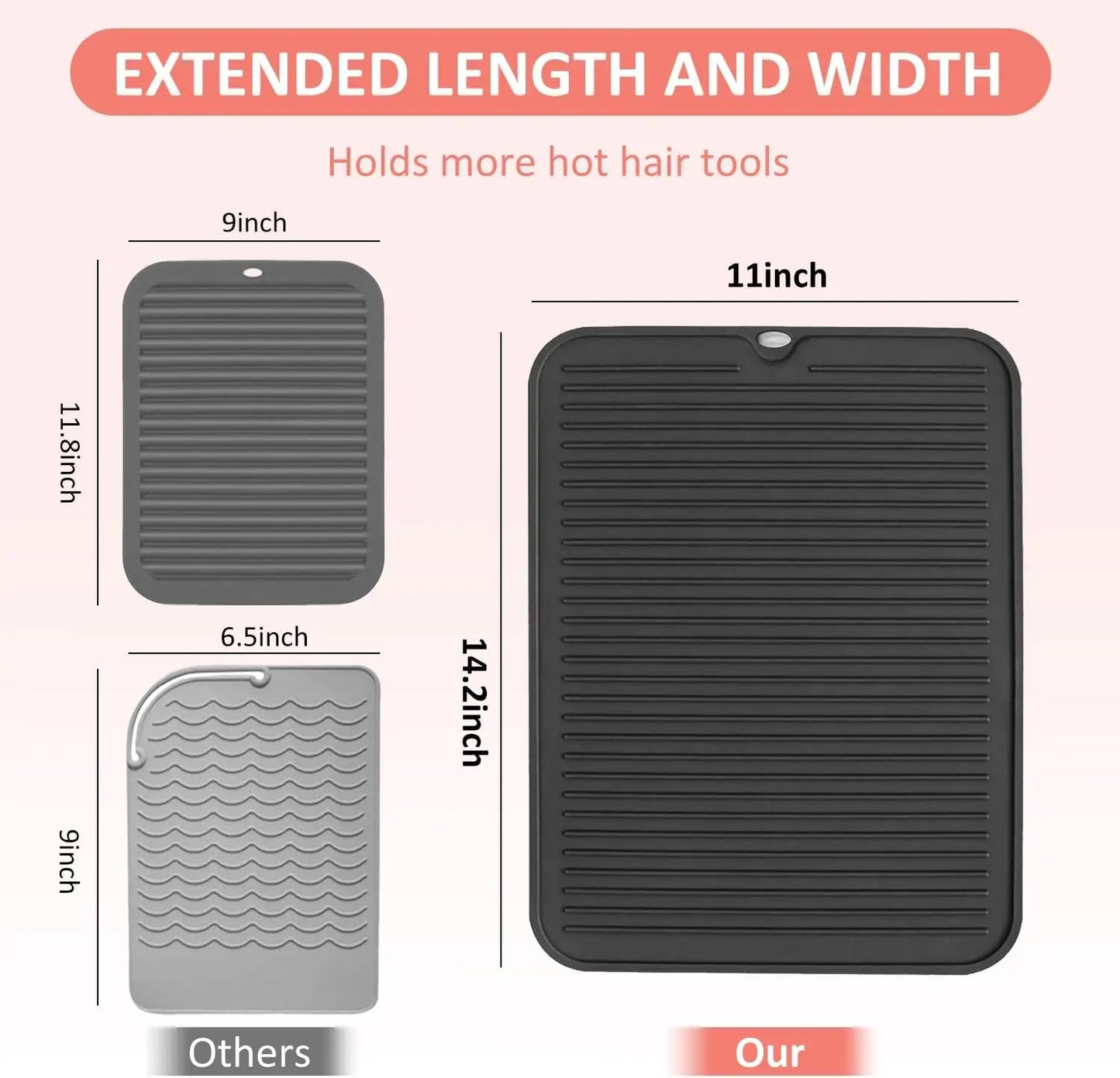 Heat-Resistant Silicone Mat for Hair Tools — Curling & Flat Iron Pad