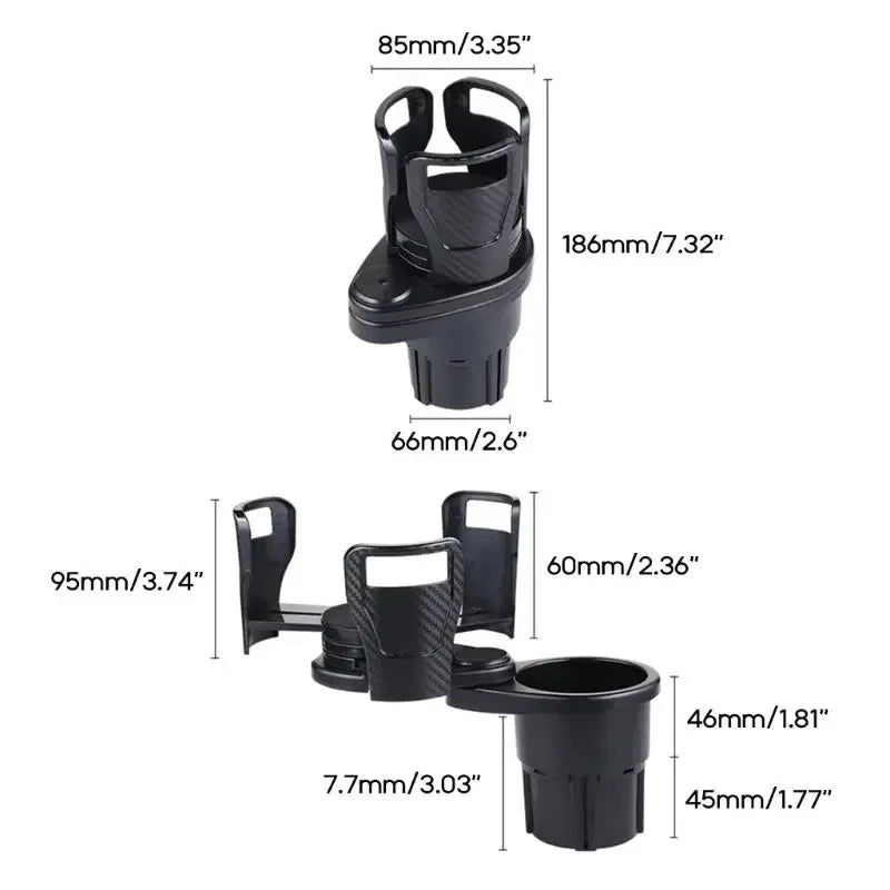 Adjustable Car Cup Holder 360° Rotation Stable Anti-Slip Auto Parts Storage Box