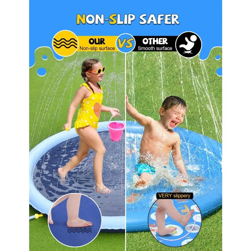 Thicken Sprinkler Pool Summer Outdoor Water Toys - Fun Backyard Fountain Play Mat for Baby Girls Boys Children