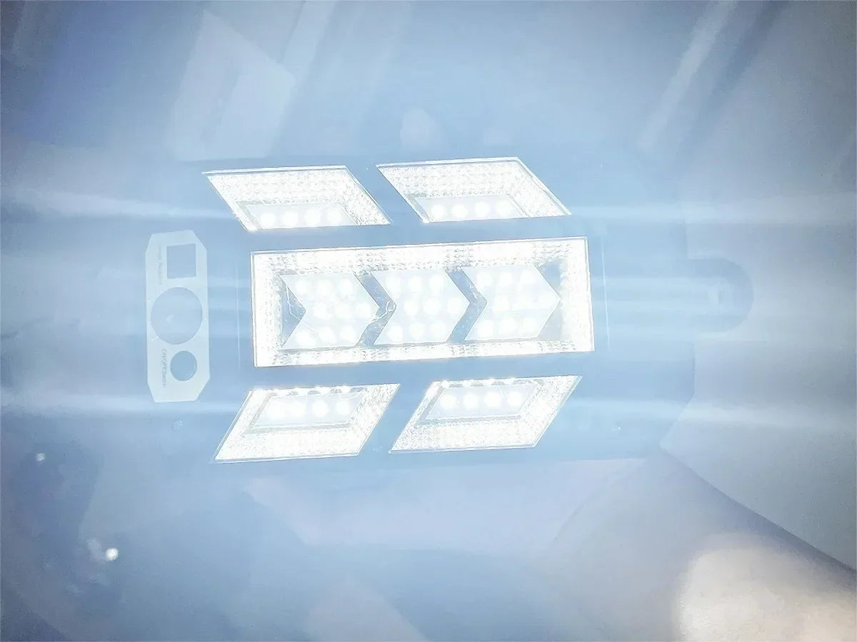 Powerful Solar Motion Light Outdoor Waterproof Garden Lamp showcasing LED design with multiple light sources.