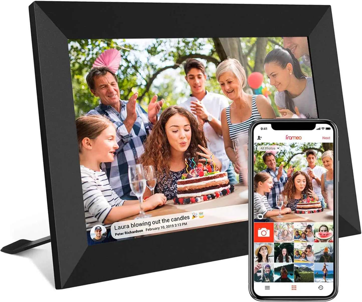 FRAMEO Smart WiFi Digital Photo Frame — 10.1", 32GB IPS Touch Screen