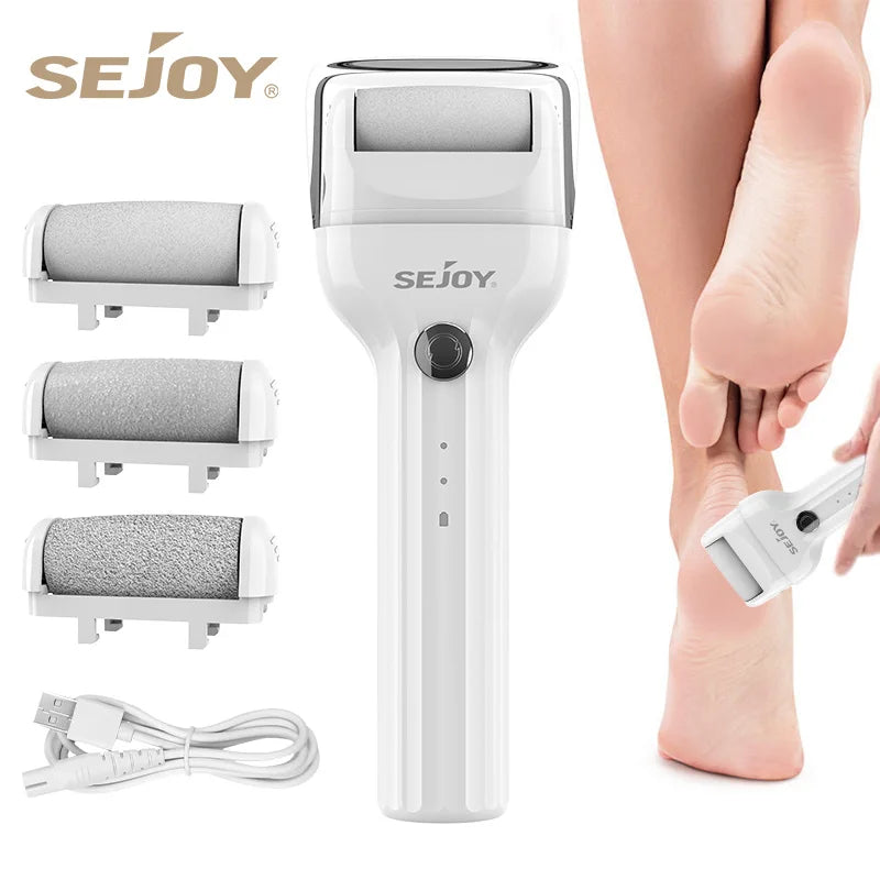SEJOY Electric Foot Callus Remover Electric Pedicure Machine Adjustable Speed with 2 Replacement Sandpaper Foot Pedicure
