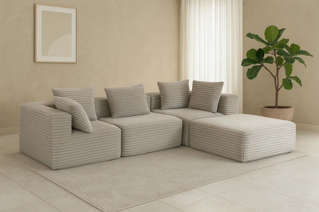 Sectional boneless Couch with L-Shape Chaise,Modern  Modular sleeper Sofa with Deep Seat, Upholstered Couches for Room