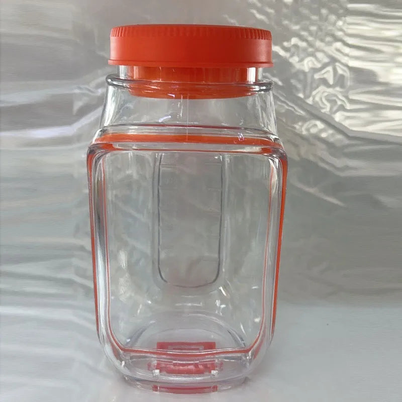 Salad storage jar with side-opening lid, plastic fresh-keeping box, convenient and quick kitchen salad storage bottle