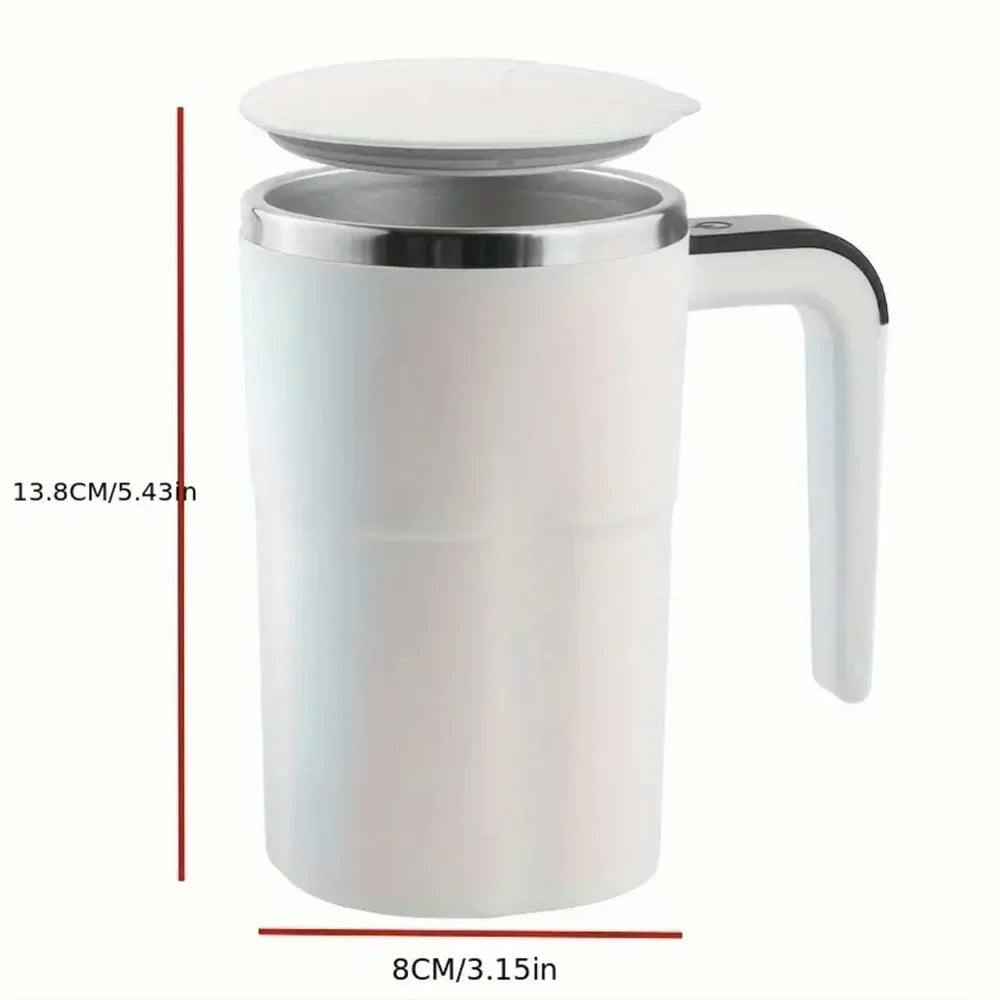 Self-Stirring Magnetic Coffee Mug — 380ml, Stainless Steel