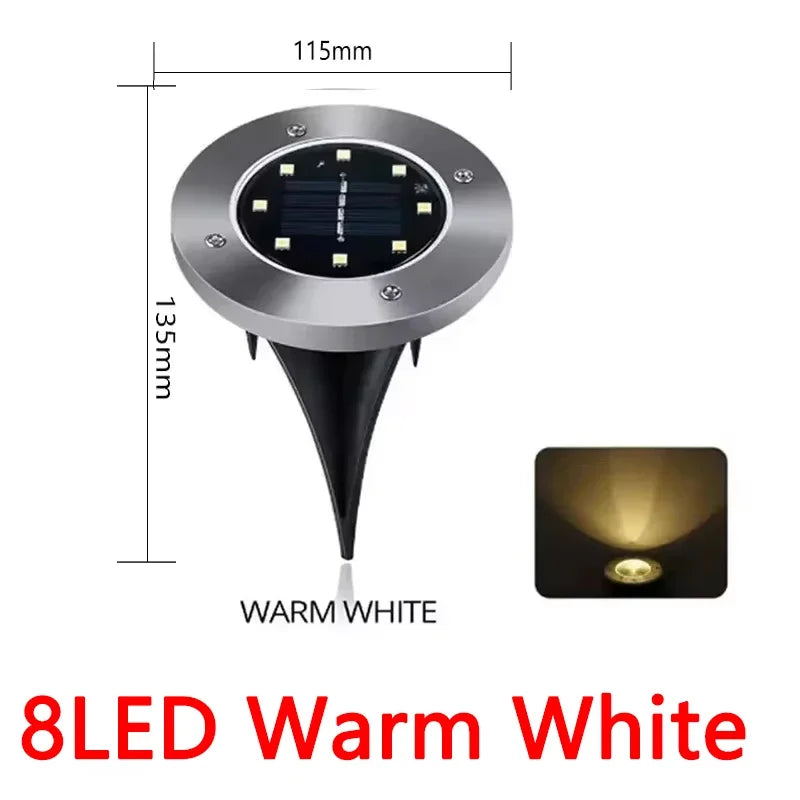 Solar Garden Ground Lights 820LED Outdoor Disk Lamp Set