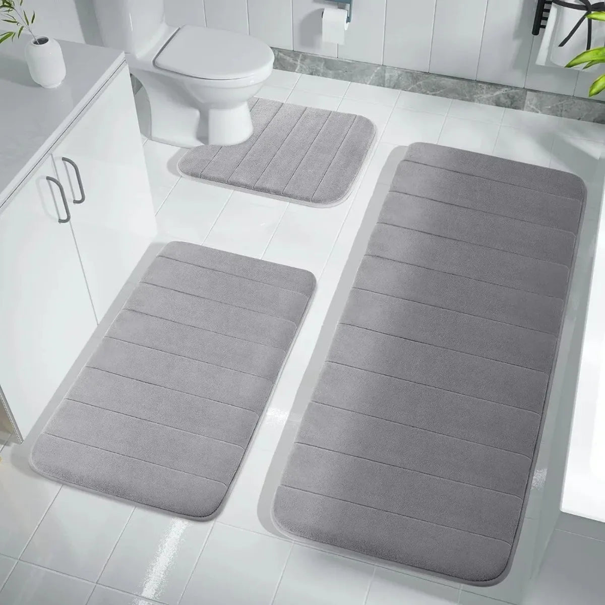 Memory Foam Bath Mat — Super-Absorbent, Non-Slip Bathroom Rug