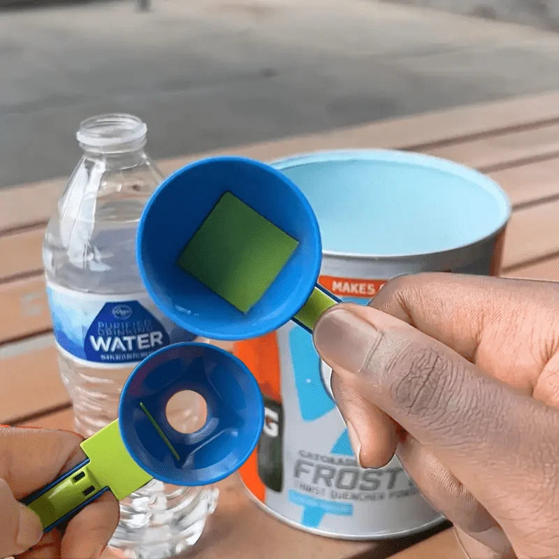 2-in-1 Protein Scoop with Built-In Funnel — Mess-Free Measuring Cup