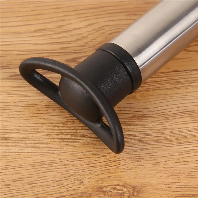 Vacuum Wine Saver Set, Pump Preserver with 4 Vacuum Wine Stoppers for White / Beer Wine, Stainless Steel, Keep Wine Fresh