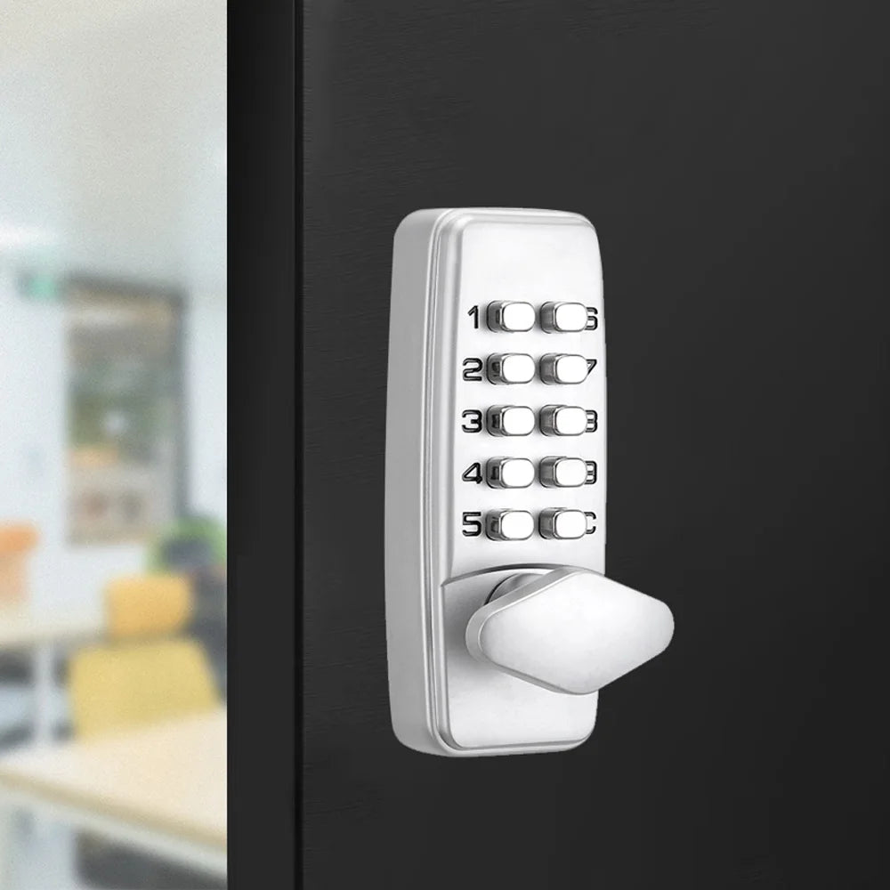 Keyless Mechanical Door Lock — Combination Code, No Battery