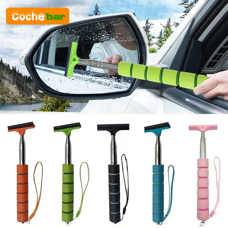 Telescopic Car Mirror & Window Cleaning Tool — Mist Wiper Brush