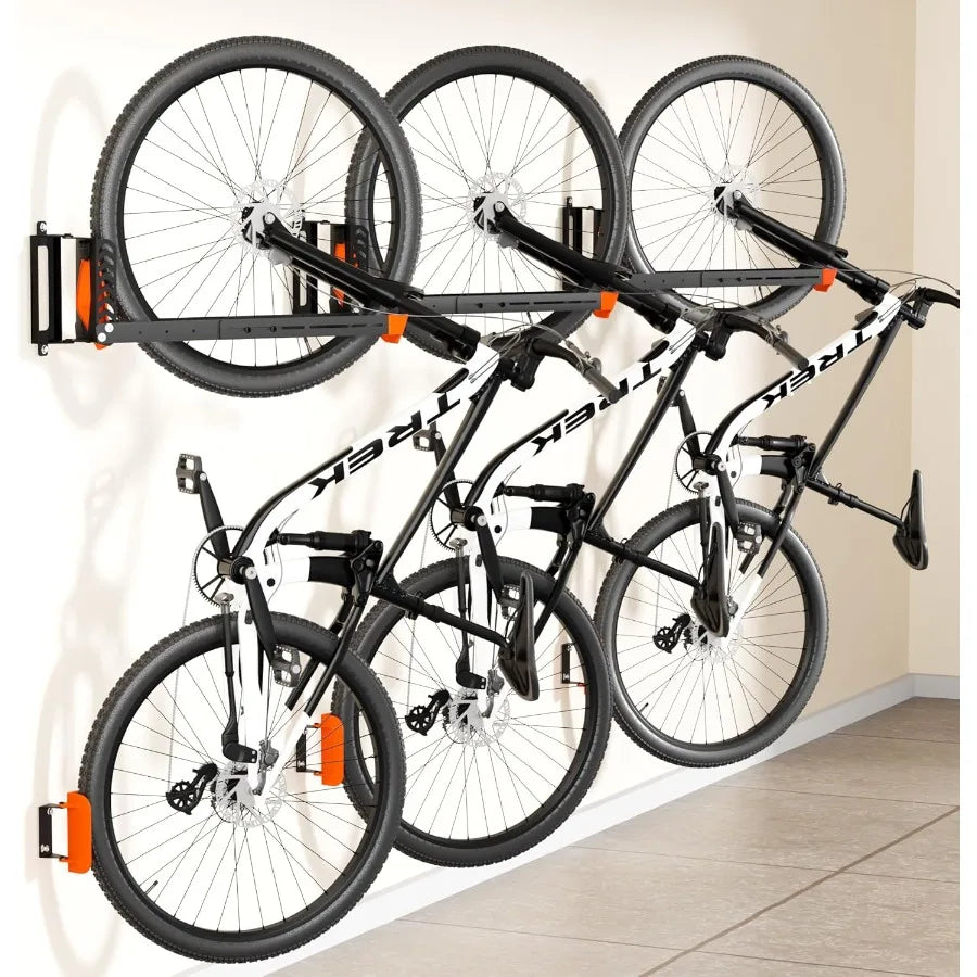 Swivel Bike Wall Mount Rack — Holds 77 lbs, Set of 3
