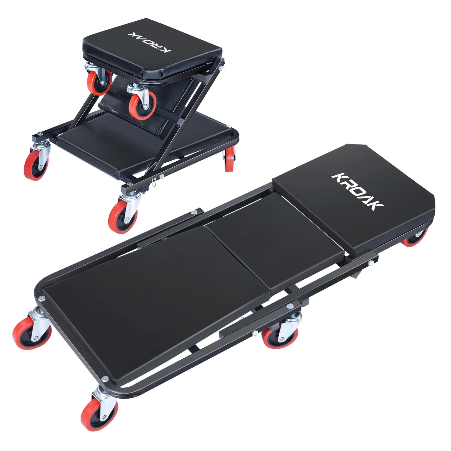 Auto Creeper Seat with Wheels Folding Car Repair Work Bench
