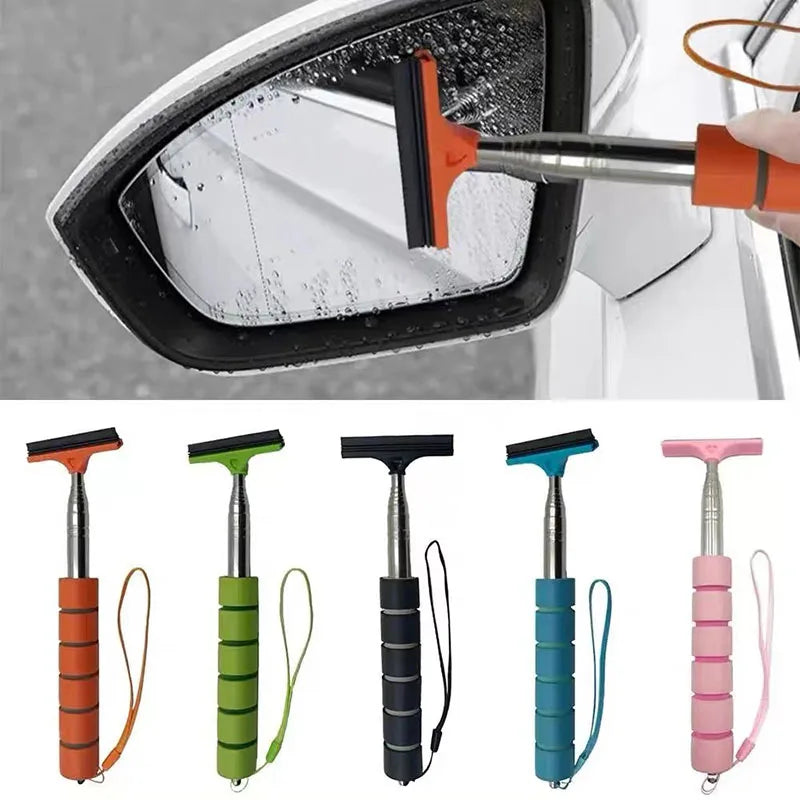 Telescopic Car Mirror & Window Cleaning Tool — Mist Wiper Brush