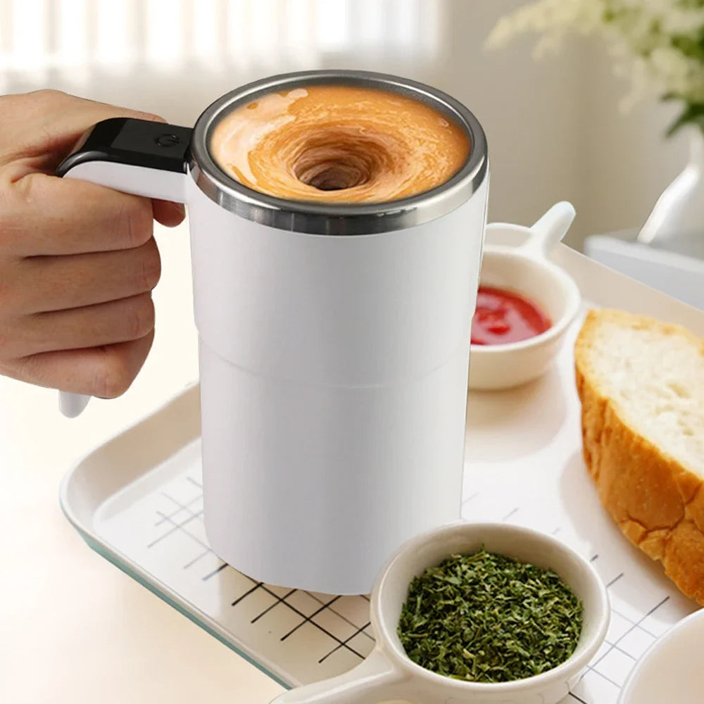 Self-Stirring Magnetic Coffee Mug — 380ml, Stainless Steel