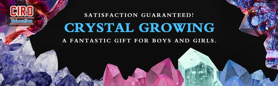 Crystal Growing Science Experimental Kit 3pcs with Display Cases - Easy DIY STEM Toy Lab Experiment Specimens, Educational Gift