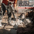 Pro-Series 2200W Demolition Electric Jack Hammer Concrete Breaker Power w/Flat Chisel and Point Chisel Bit with Carrying