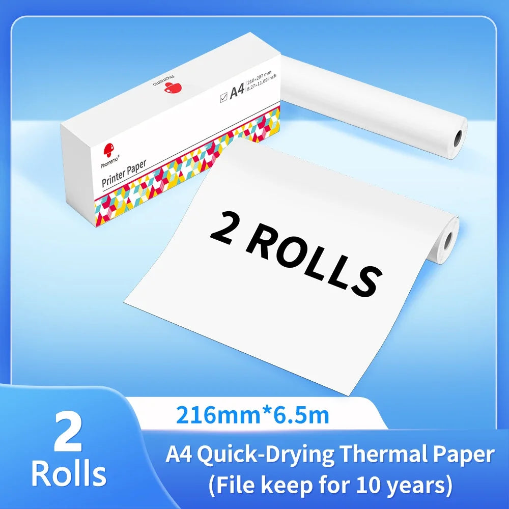 Phomemo A4 Thermal Paper Quick-Dry Continuous Printer Roll