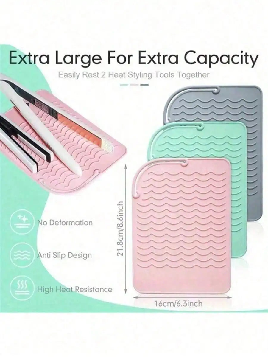 Portable Heat-Resistant Silicone Mat — Travel Pad for Curling Iron