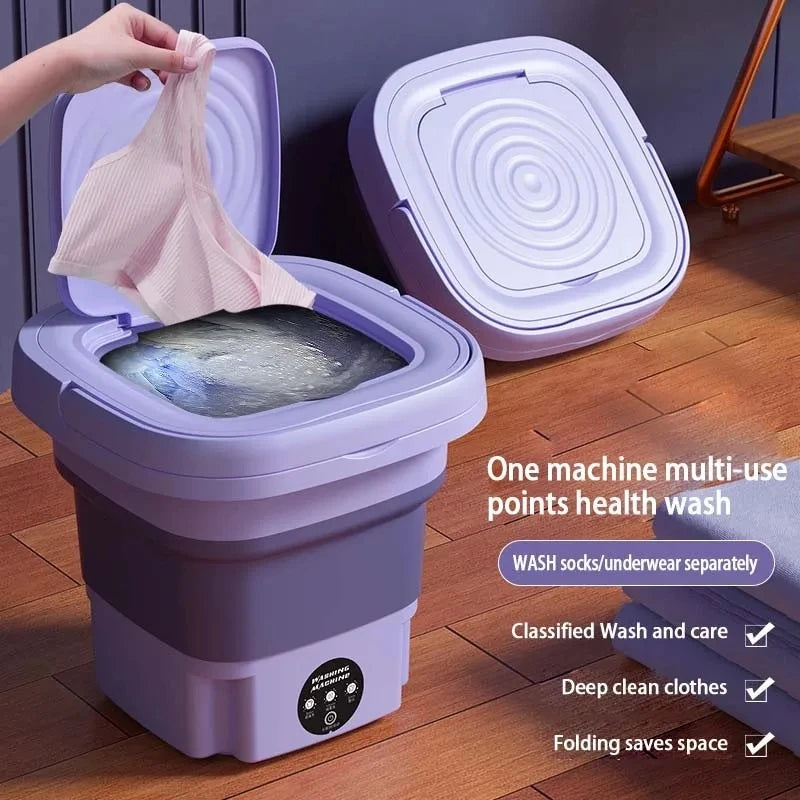8L Mini Folding Washing Machine — Portable for Dorms & Small Loads