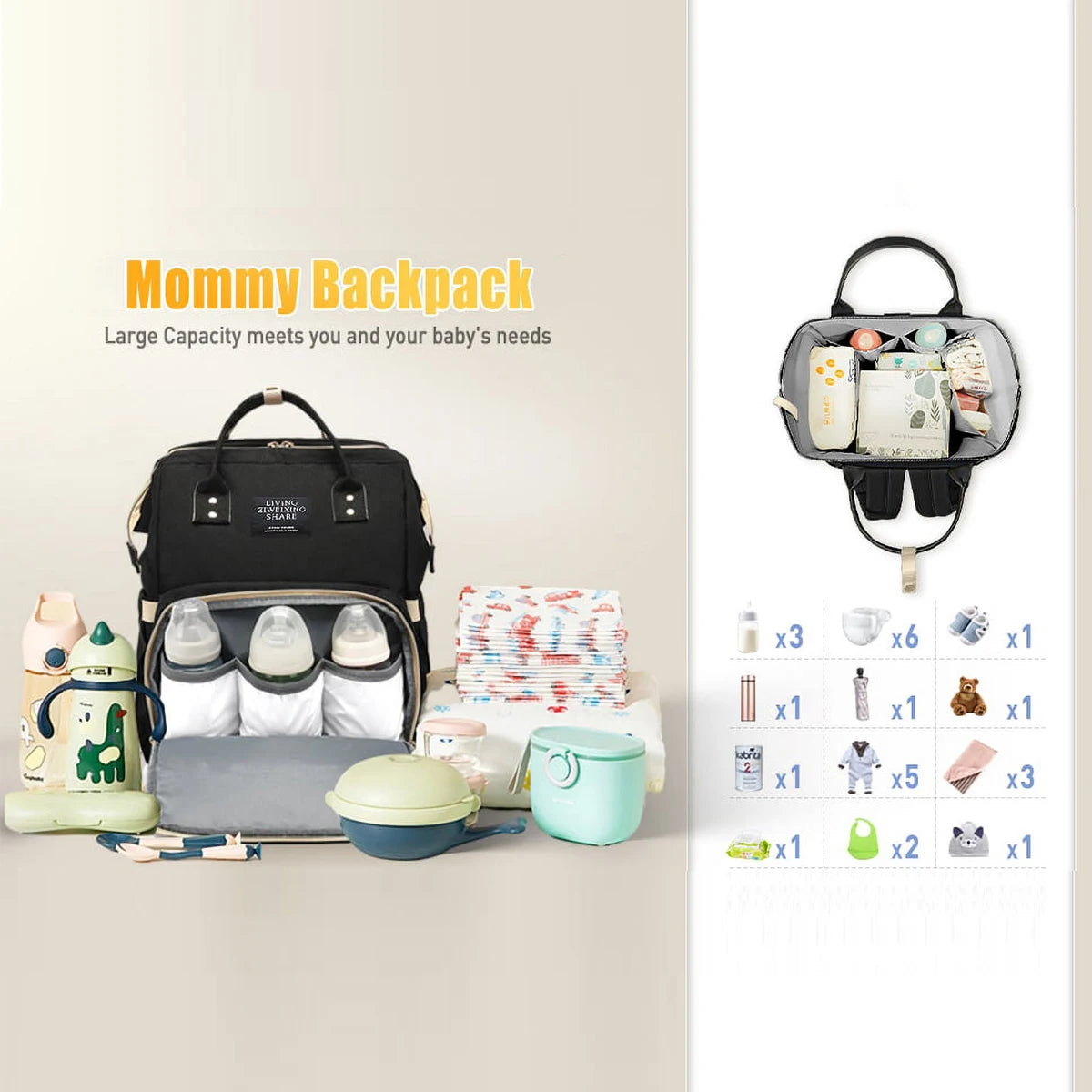 Nappy Backpack Bag Mummy Large Capacity Bag