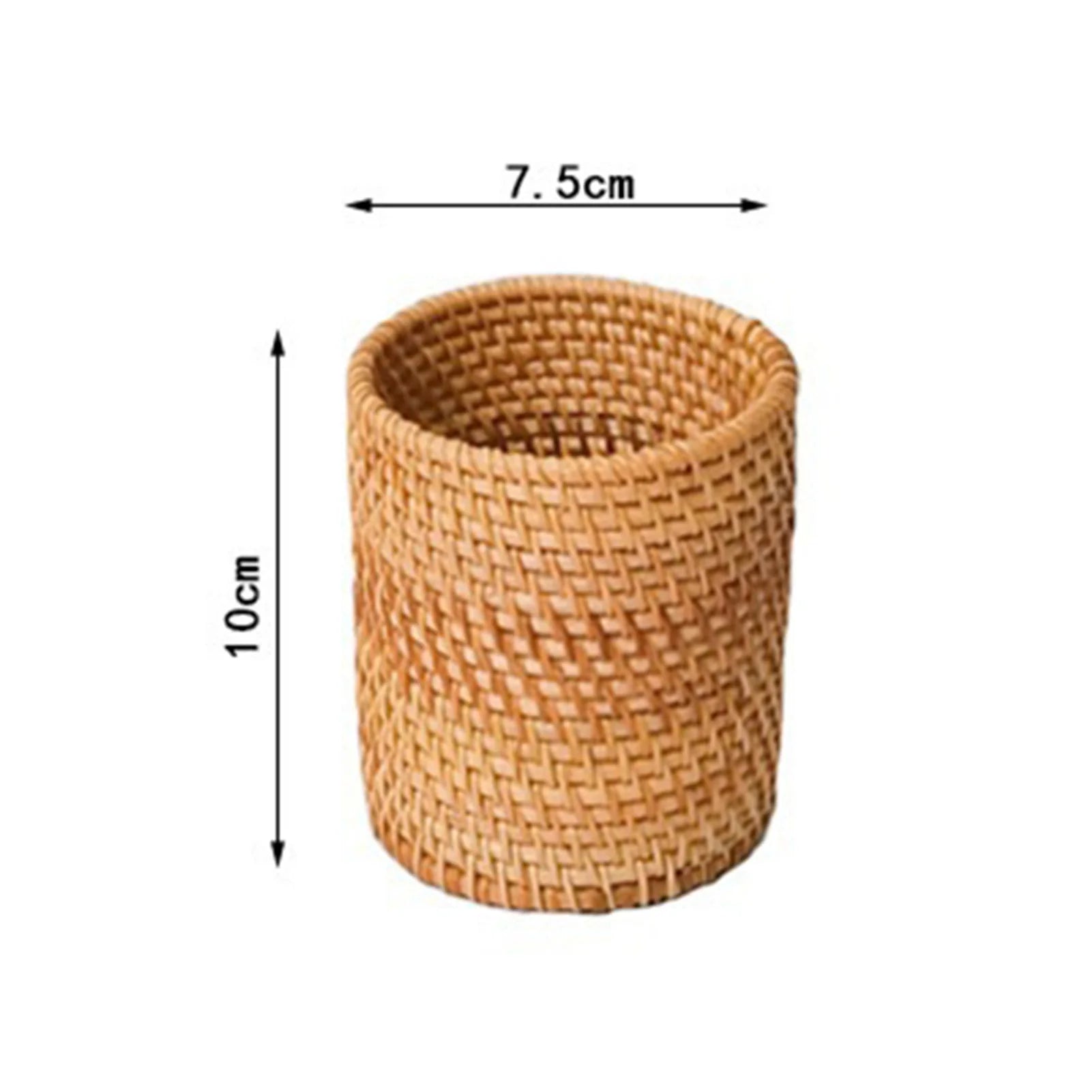 Handmade Pen Holder Hand Woven Wood Vine Rattan Stationery Container Storage Box Organizer Office School Desk Accessories Decor