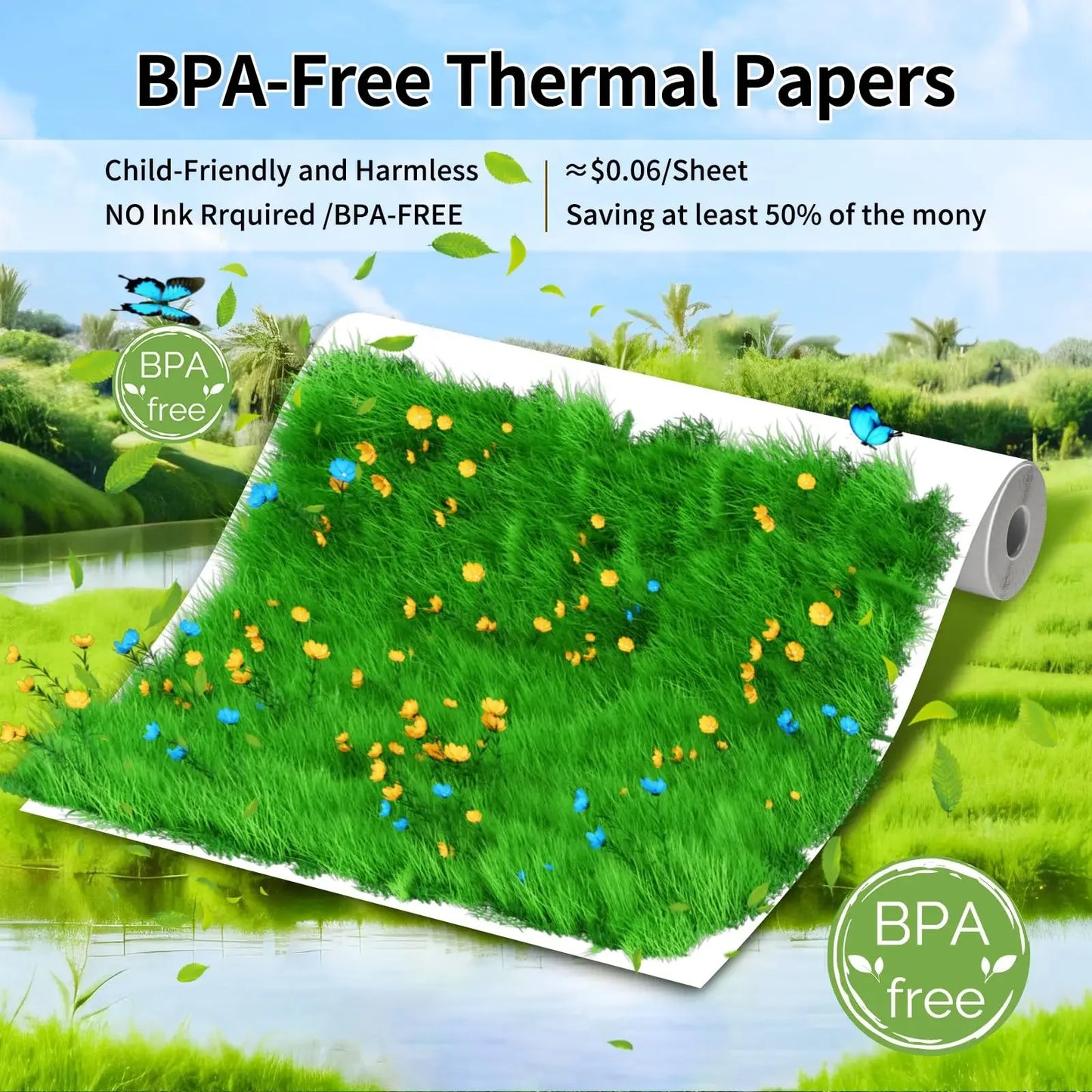 Phomemo A4 Thermal Paper Quick-Dry Continuous Printer Roll