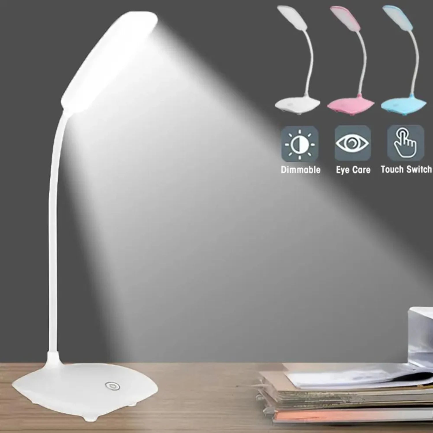 Multifunctional Portable LED Foldable Desk Lamp with USB Power Source for Nightlight Table Light, Adjustable Brightness and Fold