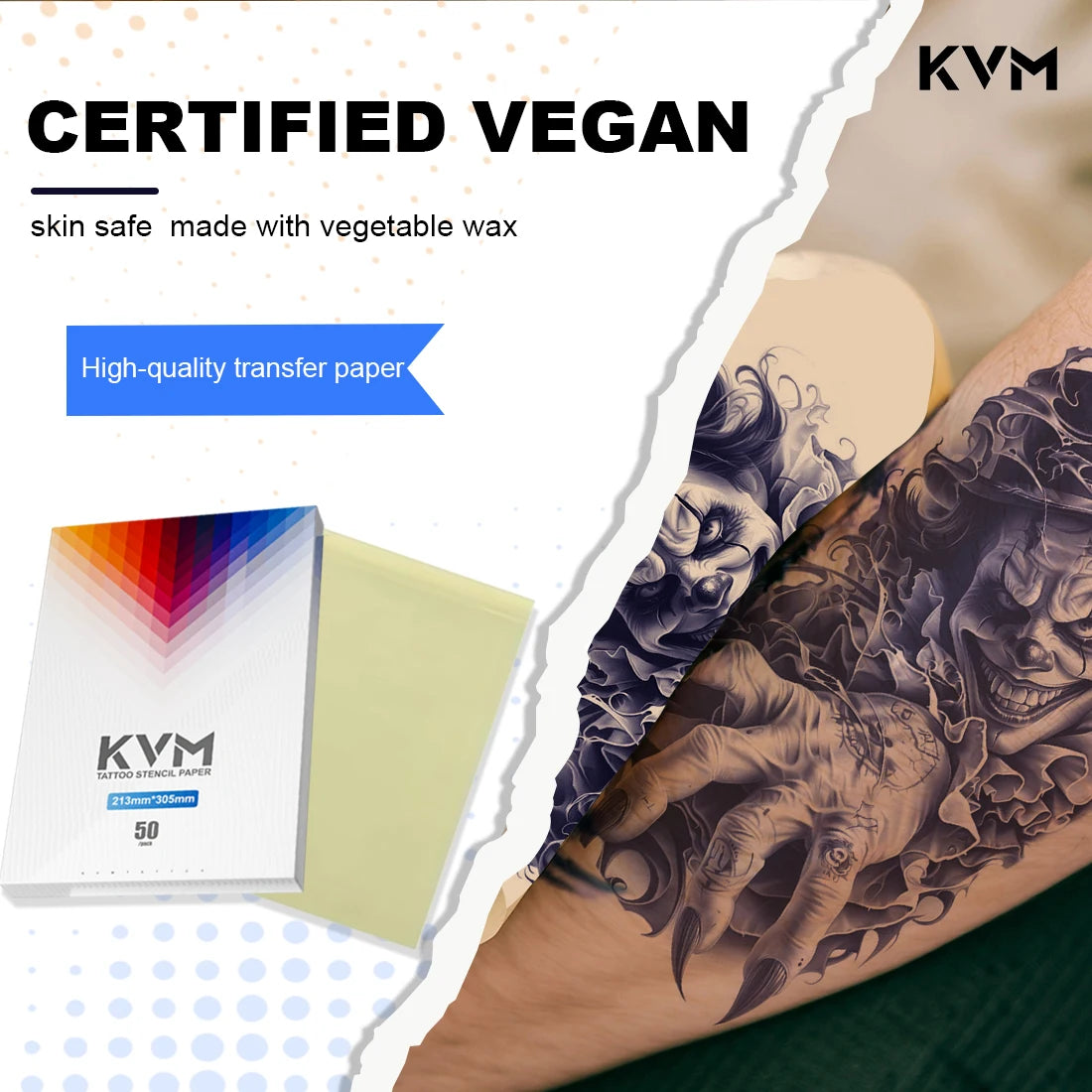 50 Sheets KVM Vegan Tattoo Stencil Transfer Paper A4 Size