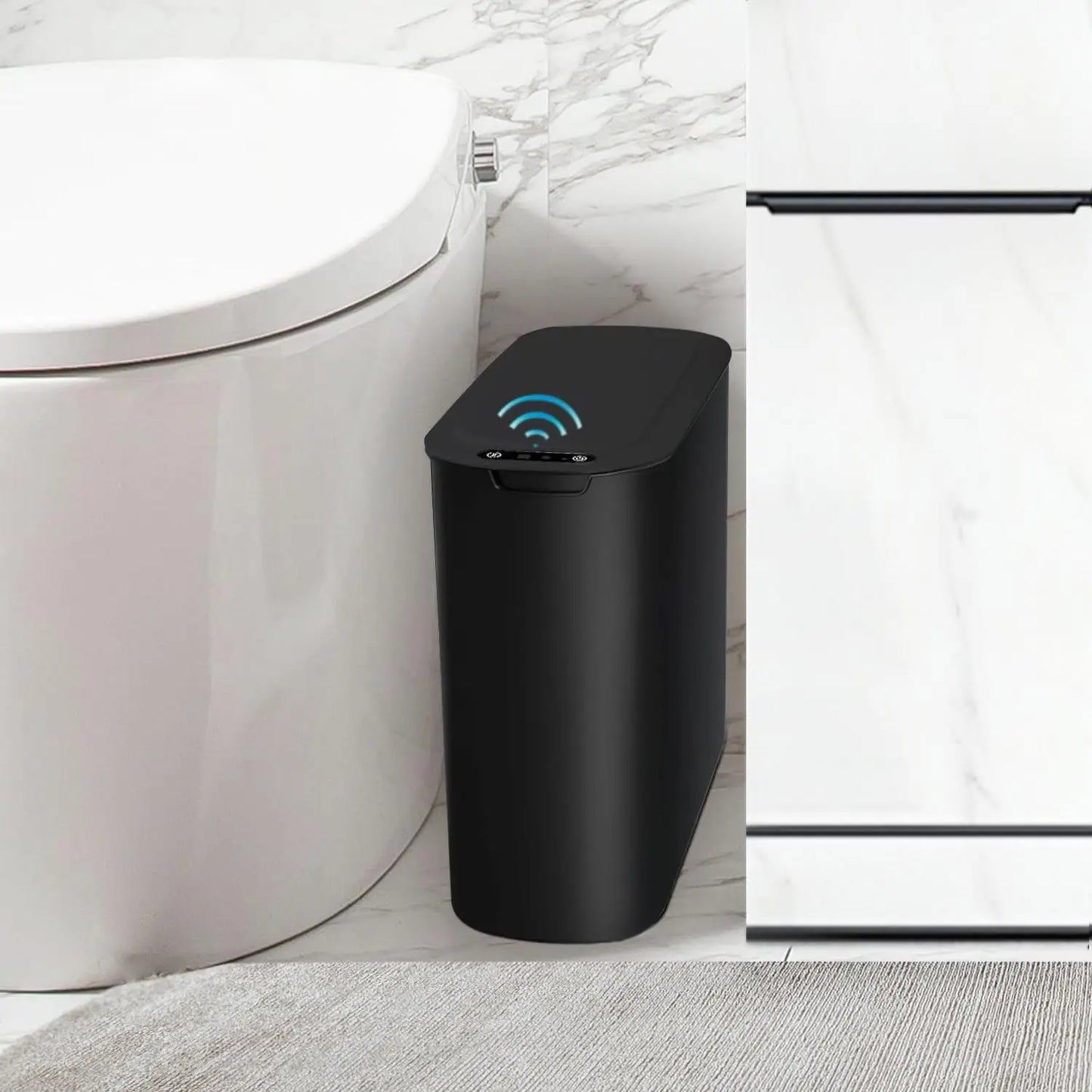 2.6-Gallon Motion Sensor Trash Can — Touchless Slim for Bath & Office