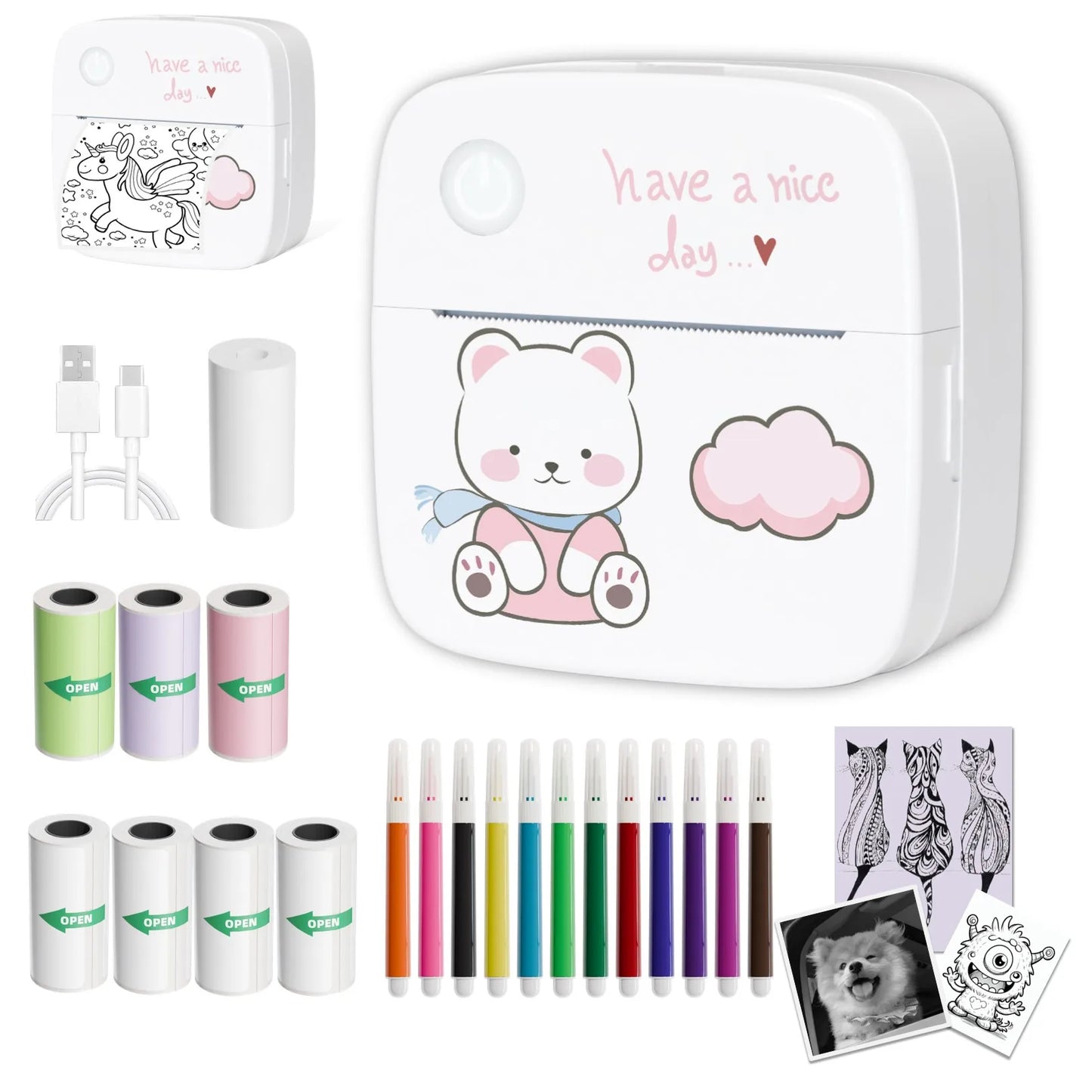 B2 Mini Sticker Printer — Bluetooth, Works with iPhone & Android