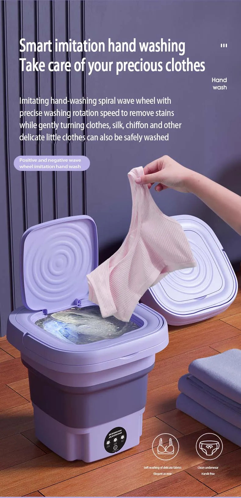 8L Mini Folding Washing Machine — Portable for Dorms & Small Loads
