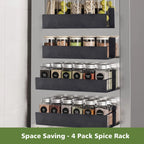 4 Pack Magnetic Spice Rack for Refrigerator Organizer