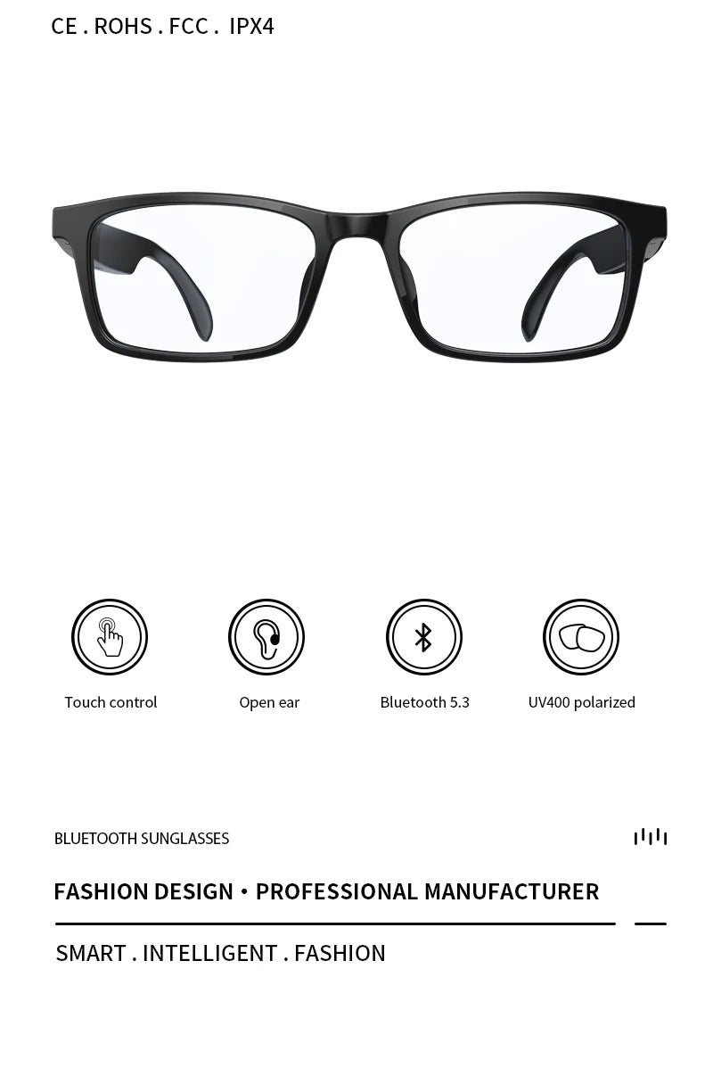 Smart Bluetooth Audio Sunglasses — Wireless Hands-Free Music Headset