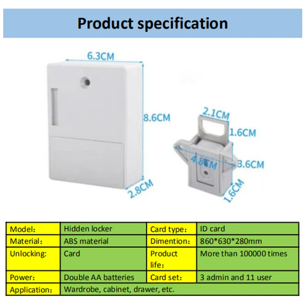 Invisible NFC RFID Cabinet Lock — Wardrobe, Drawer & Shoe Cabinet