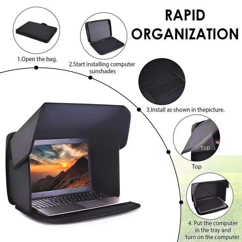 Laptop Sun Visor Foldable Outdoor Privacy & Protection Case